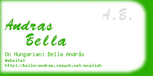 andras bella business card