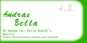 andras bella business card